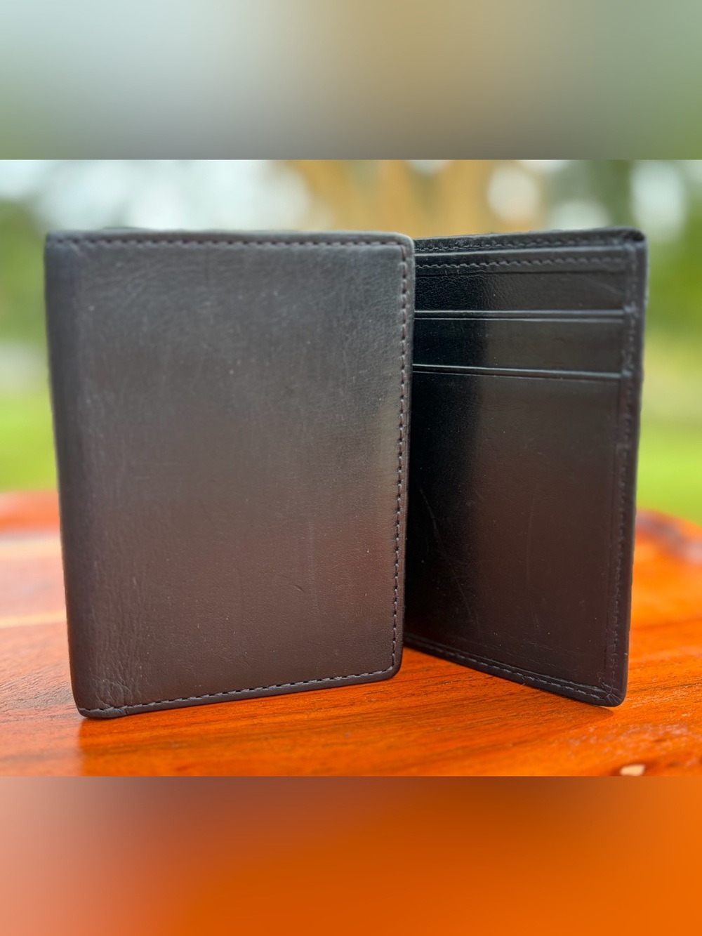 Vintage COACH Water Buffalo Black Leather Card Case Compact Trifold Wallet - Picture 5 of 14